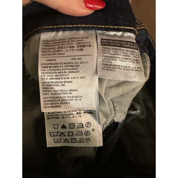 Levi's Mid Rise Skinny Jeans Dark Wash Size 14 - Picture 6 of 9